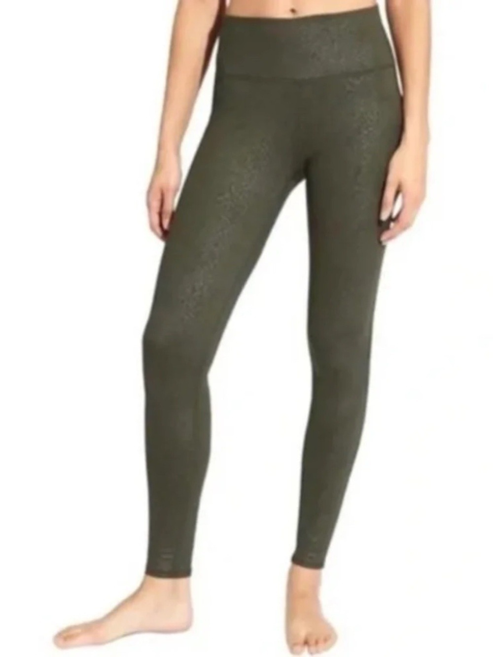 Athleta High Rise Serpent Chaturanga Tight Leggings in Green Embossed Size XXS